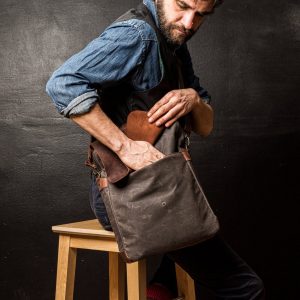 Premium Leather and Waxed Canvas Messenger Bag The Perfect Laptop and Everyday Carry Companion