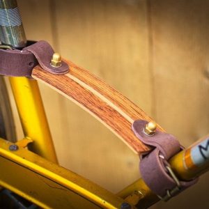 Premium Leather and Wood Bike Carrying Handle Elevate Your Cycling Experience