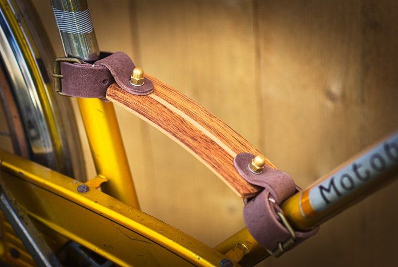 Premium Leather and Wood Bike Carrying Handle Elevate Your Cycling Experience