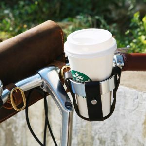 Premium Leather Bike Cup Holder Secure and Stylish Hydration for Your Rides