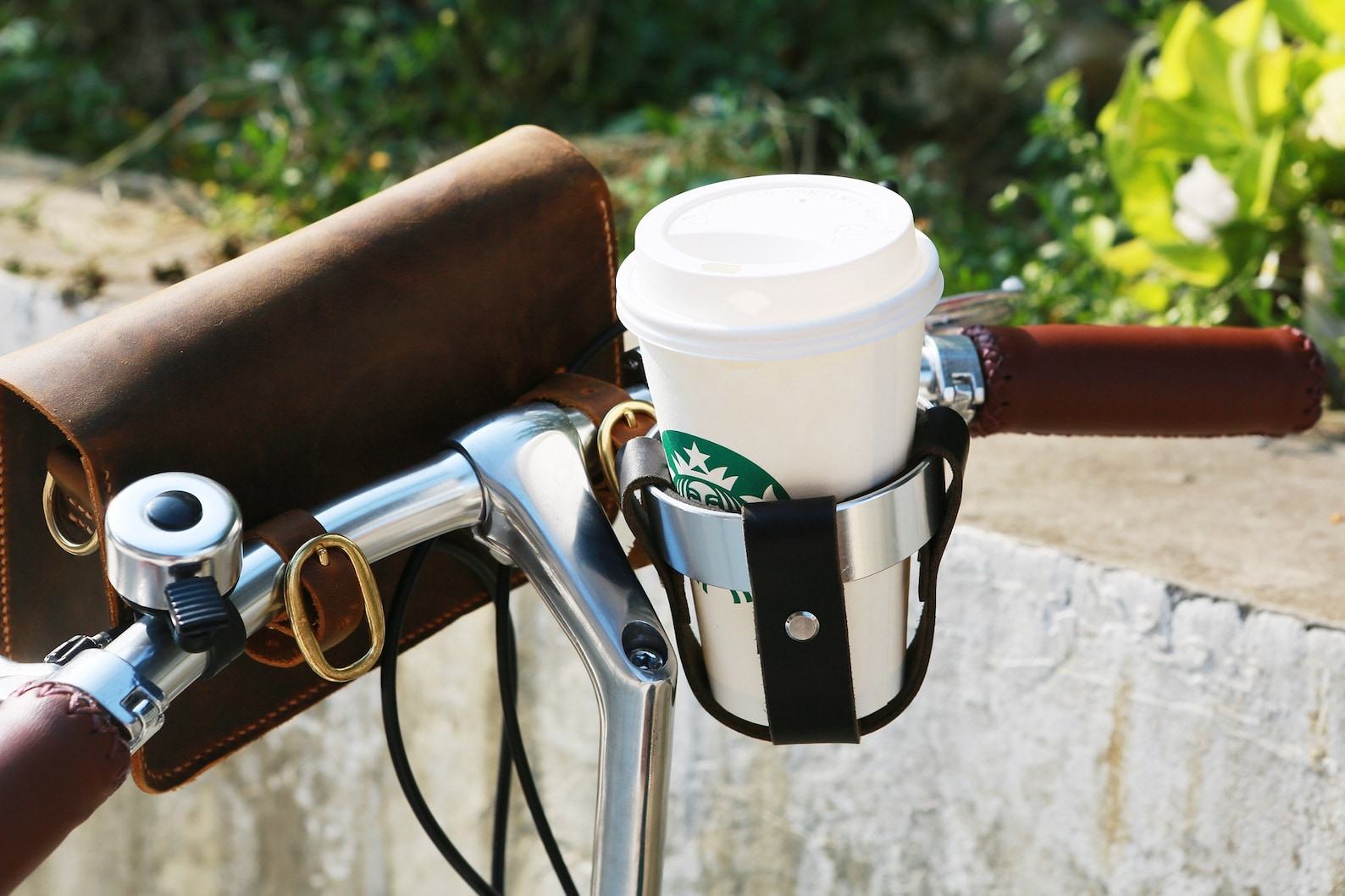 Premium Leather Bike Cup Holder Secure and Stylish Hydration for Your Rides - Image 5