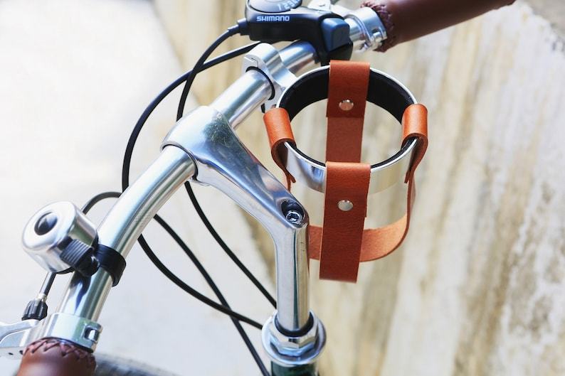 Premium Leather Bike Cup Holder Secure and Stylish Hydration for Your Rides
