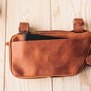 Premium Leather Bike Frame Bag Handmade Cycling Accessory for Style and Functionality