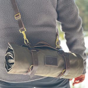 Premium Leather Carrier for Outdoor Essentials Bedroll, Tarp, Blanket, and Lavvu