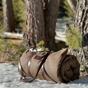 Premium Leather Carrier for Outdoor Essentials Bedroll, Tarp, Blanket, and Lavvu
