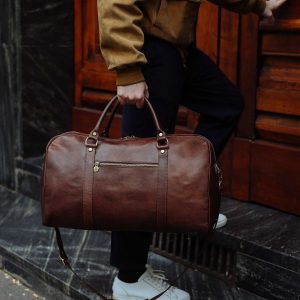 Premium Leather Travel Companion Your Ultimate Weekender and Gym Buddy