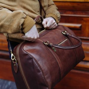 Premium Leather Travel Companion Your Ultimate Weekender and Gym Buddy