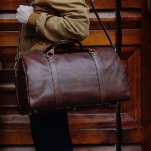 Premium Leather Travel Companion Your Ultimate Weekender and Gym Buddy