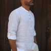 Premium Linen Henley Shirt for Men Experience Comfort and Style