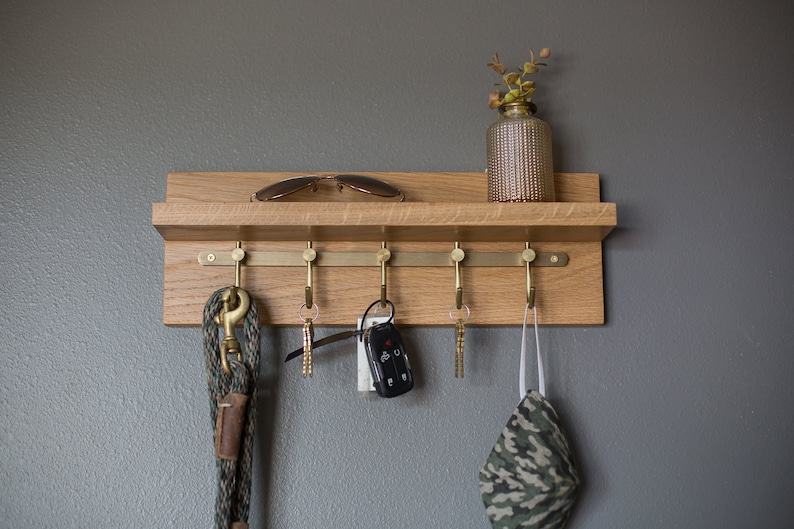 Premium Solid White Oak Key Rack Organize Your Entryway with Style