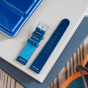 Premium Vegetable Tanned Navy Blue Buttero Leather Watch Strap (18mm-22mm)