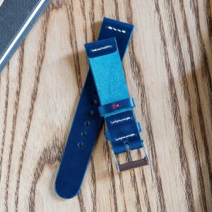 Premium Vegetable Tanned Navy Blue Buttero Leather Watch Strap (18mm-22mm)