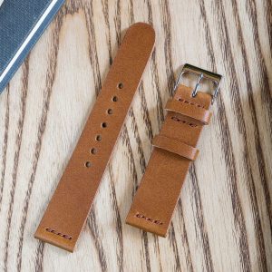 Premium Vegetable Tanned Whiskey Buttero Leather Watch Band Handcrafted Elegance for Your Timepiece