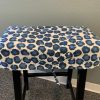 Prussian Blue and White Canvas Saddle Stool Seat Slipcover Elevate Your Kitchen Counter with Coastal Charm