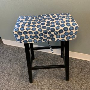 Prussian Blue and White Canvas Saddle Stool Seat Slipcover Elevate Your Kitchen Counter with Coastal Charm