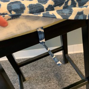 Prussian Blue and White Canvas Saddle Stool Seat Slipcover Elevate Your Kitchen Counter with Coastal Charm