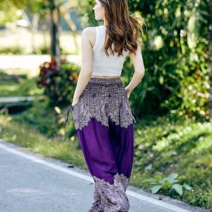 Purple Hippie Harem Pants Comfy Loungewear, Yoga Pants, Festival Wear, Boho Item