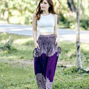 Purple Hippie Harem Pants Comfy Loungewear, Yoga Pants, Festival Wear, Boho Item