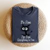 Purrfectly Fine Black Cat T-Shirt for Cat Lovers