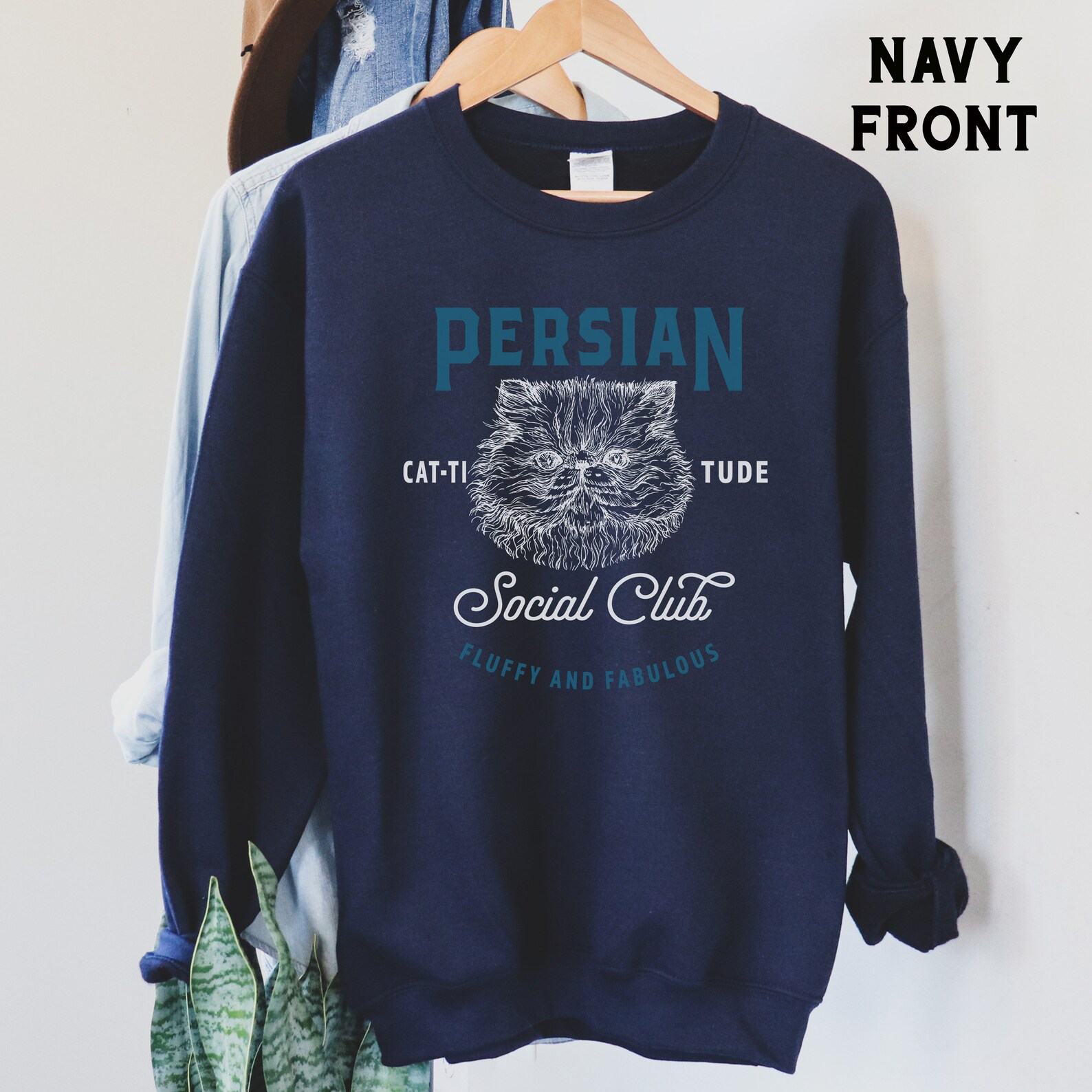 Purrfectly Retro Persian Cat Sweatshirt for Feline Fanatics