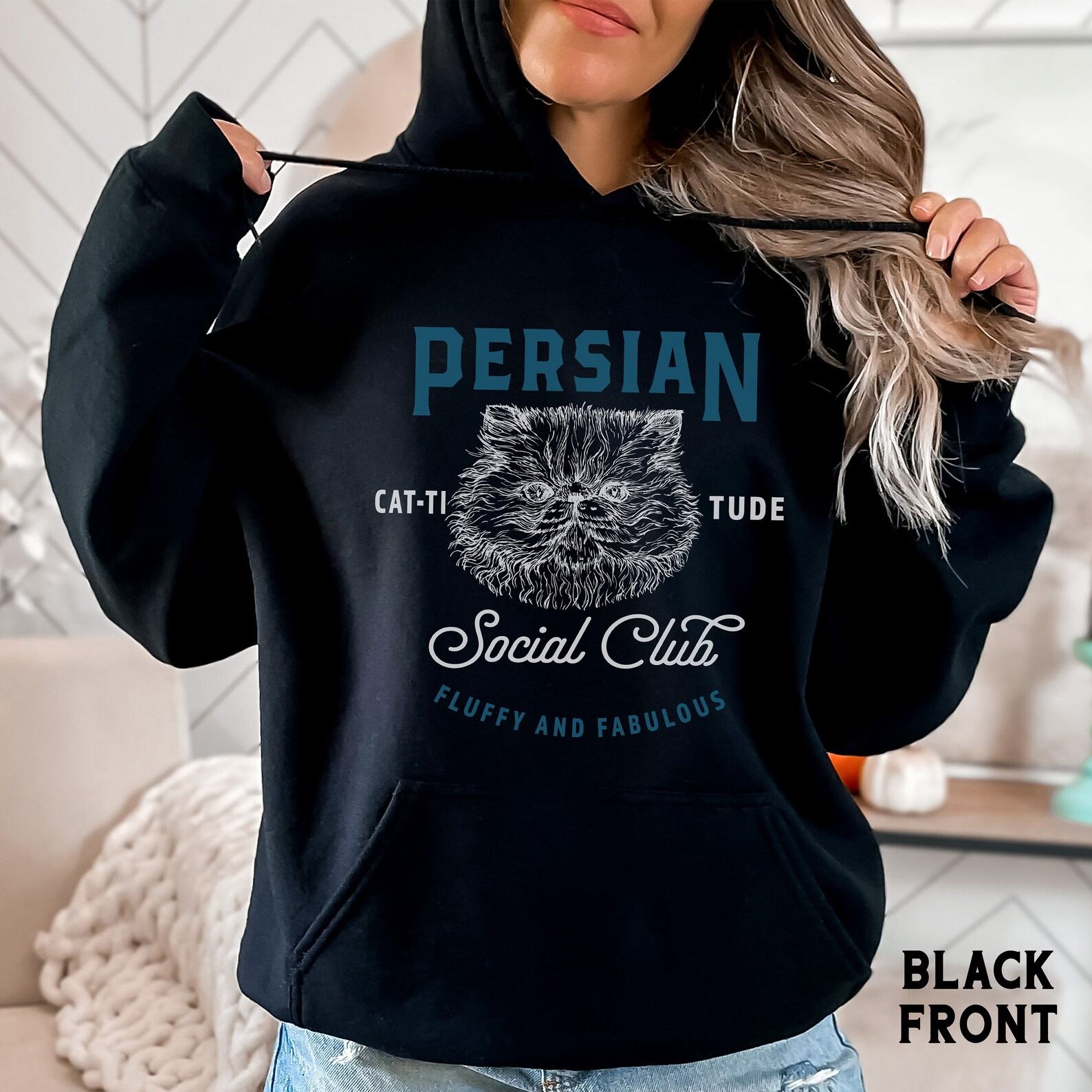 Purrfectly Retro Persian Cat Sweatshirt for Feline Fanatics