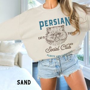 Purrfectly Retro Persian Cat Sweatshirt for Feline Fanatics