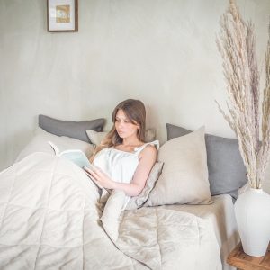 Quilted Linen Blanket with Hemp Filling Experience the Tranquility of Nature