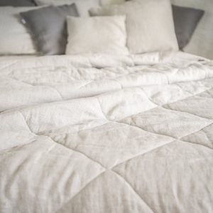 Quilted Linen Blanket with Hemp Filling Experience the Tranquility of Nature