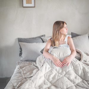 Quilted Linen Blanket with Hemp Filling Experience the Tranquility of Nature