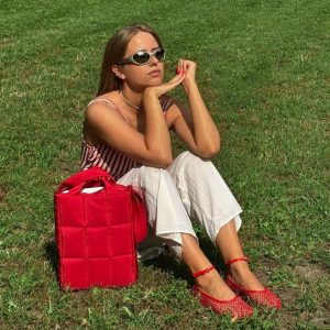 Quilted PILLOW PUFFER Laptop Bag The Essential MacBook Carrier in Vibrant Red