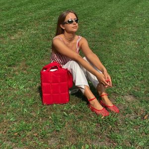 Quilted PILLOW PUFFER Laptop Bag The Essential MacBook Carrier in Vibrant Red