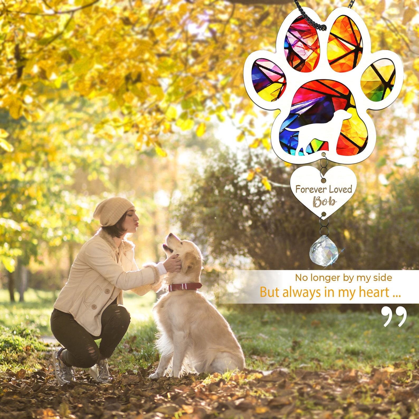 Radiant Remembrance Dog Memorial Suncatcher, a Cherished Tribute to Your Furry Friend