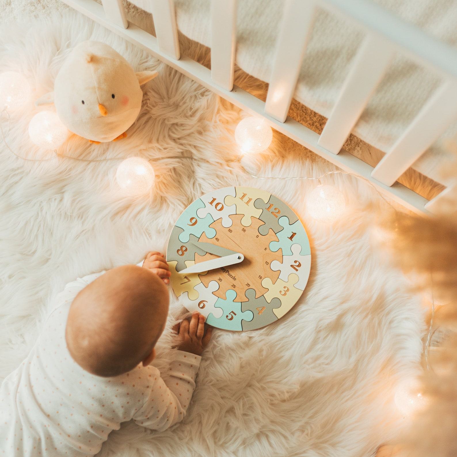 Rainbow Sorting Clock Puzzle  Montessori Wooden Toy for Baby – Christmas & Baby Shower Present