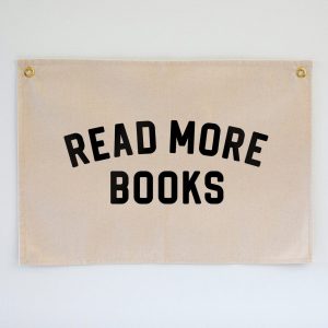 Read More Books Canvas Banner Inspire Young Minds with Typographic Art for Playrooms and Bedrooms