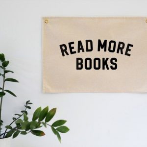 Read More Books Canvas Banner Inspire Young Minds with Typographic Art for Playrooms and Bedrooms
