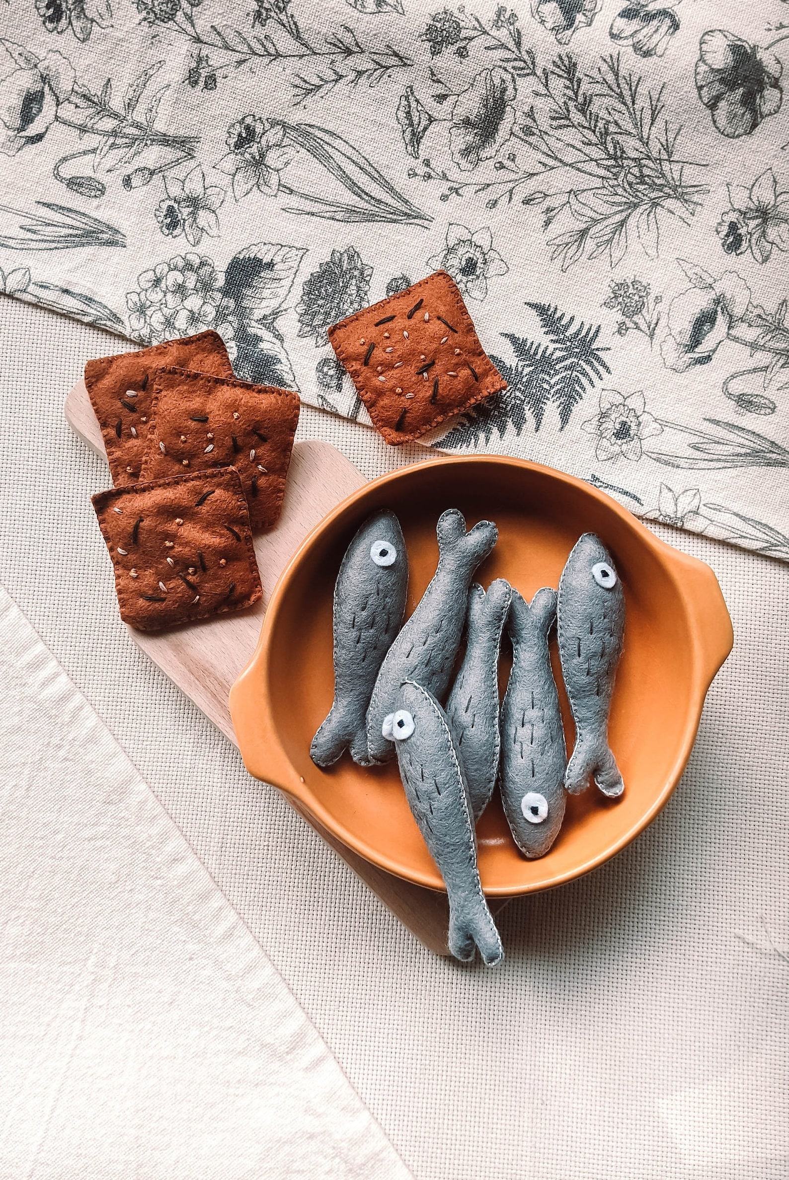 Realistic Felt Anchovy A Savory Playtime Treat for Imaginative Chefs - Image 2
