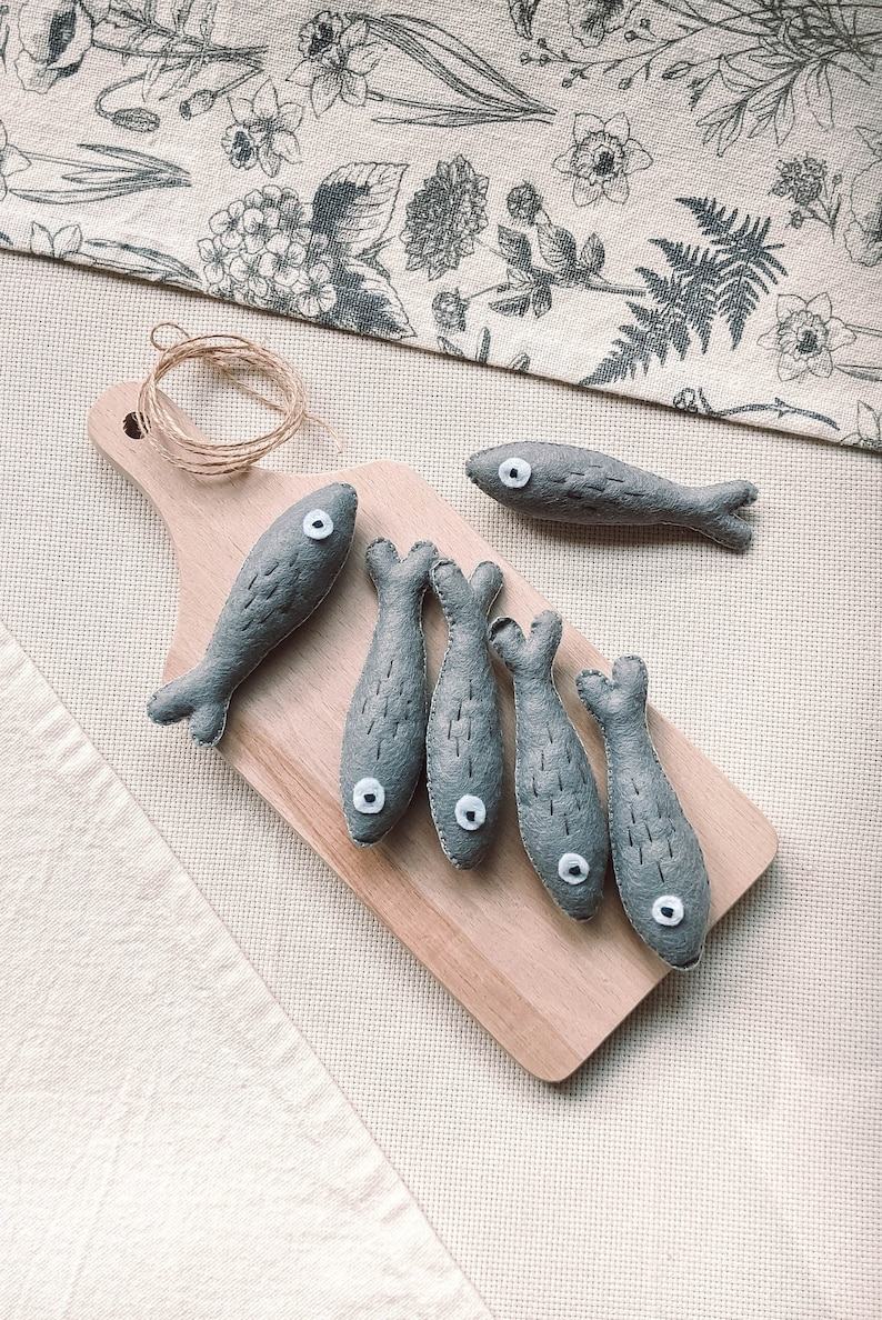 Realistic Felt Anchovy A Savory Playtime Treat for Imaginative Chefs