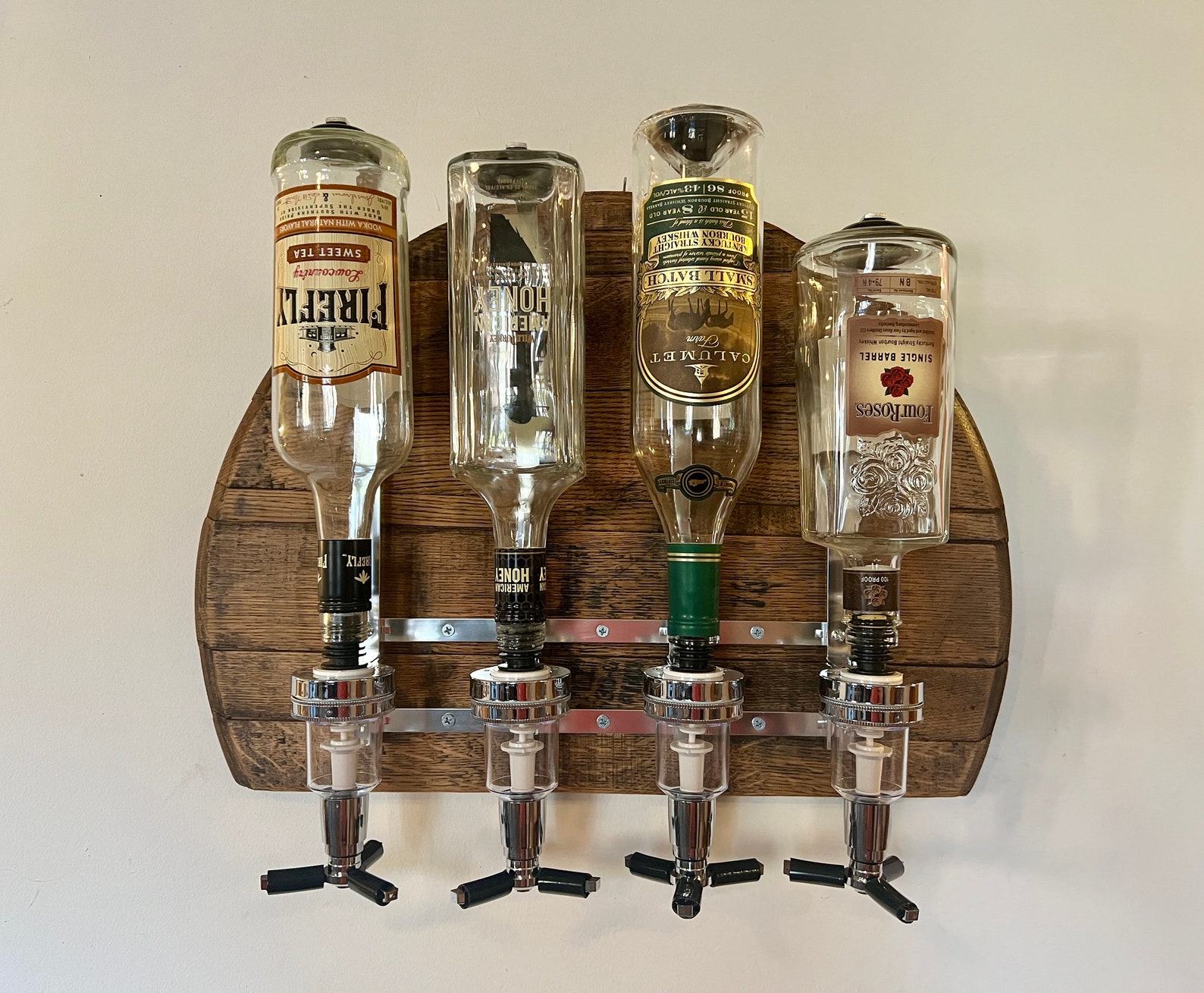 Reclaimed Whiskey Barrel Liquor Dispenser Elevate Your Home Bar with Rustic Charm - Image 4