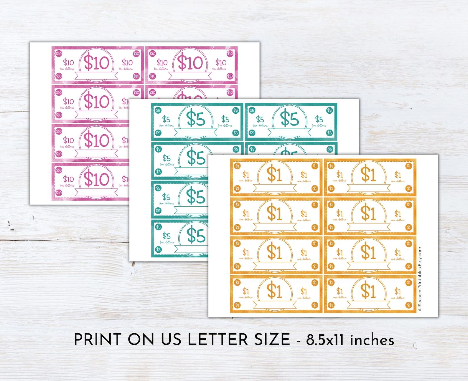 Rewarding Kids with Fun and Editable Mom Bucks Printable Chore Bucks, Allowance Play Money - Image 3