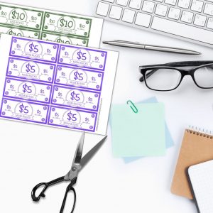 Rewarding Kids with Fun and Editable Mom Bucks Printable Chore Bucks, Allowance Play Money