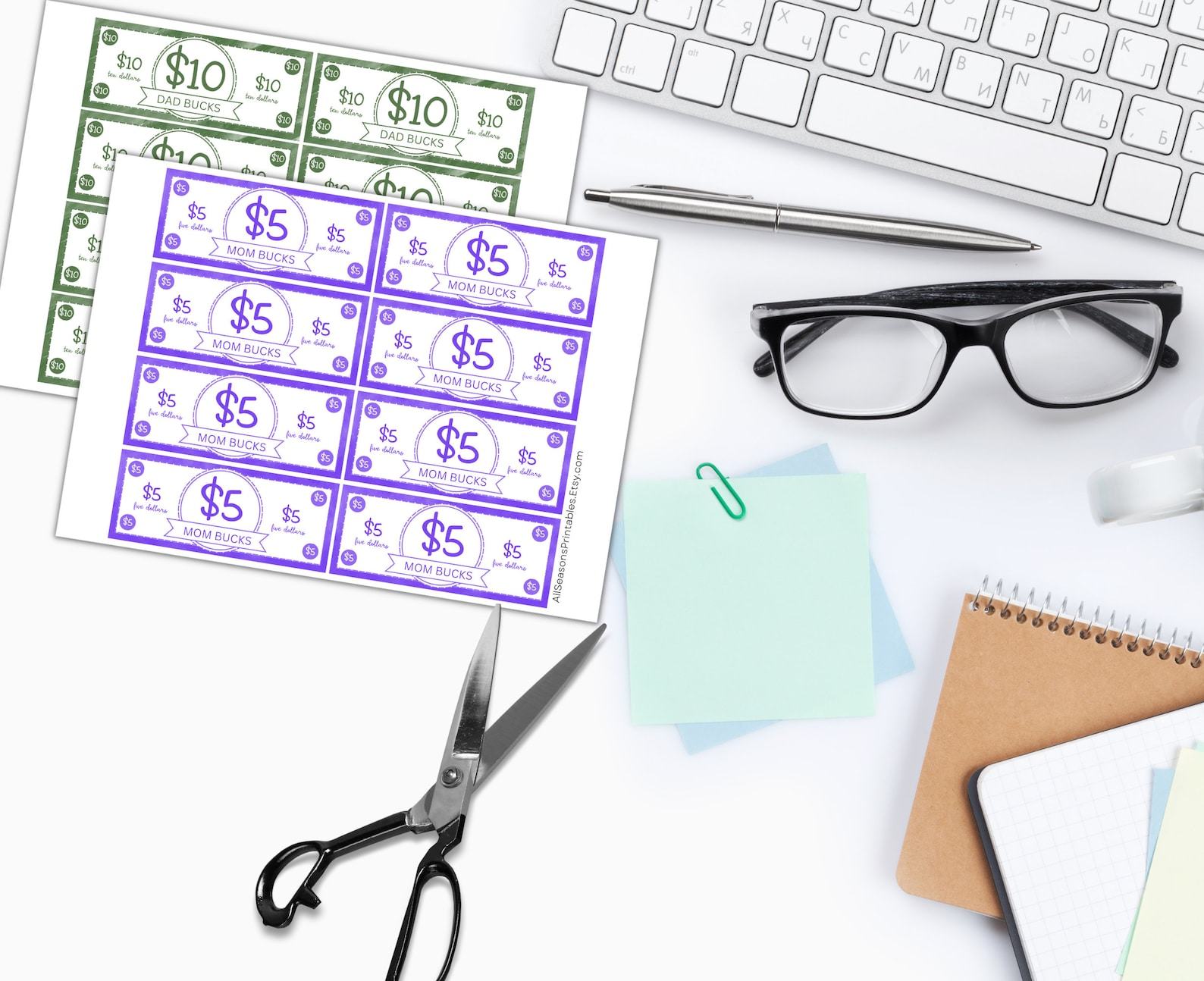 Rewarding Kids with Fun and Editable Mom Bucks Printable Chore Bucks, Allowance Play Money - Image 5