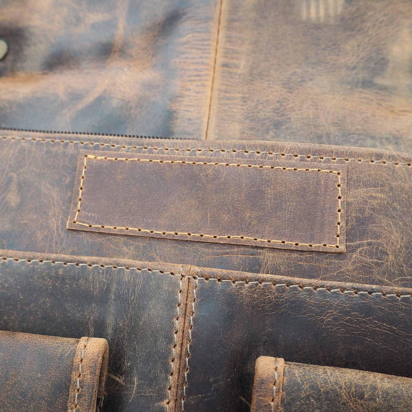 Reworked Personalized Brown Buffalo Leather Laptop Satchel Versatile and Stylish for Professionals