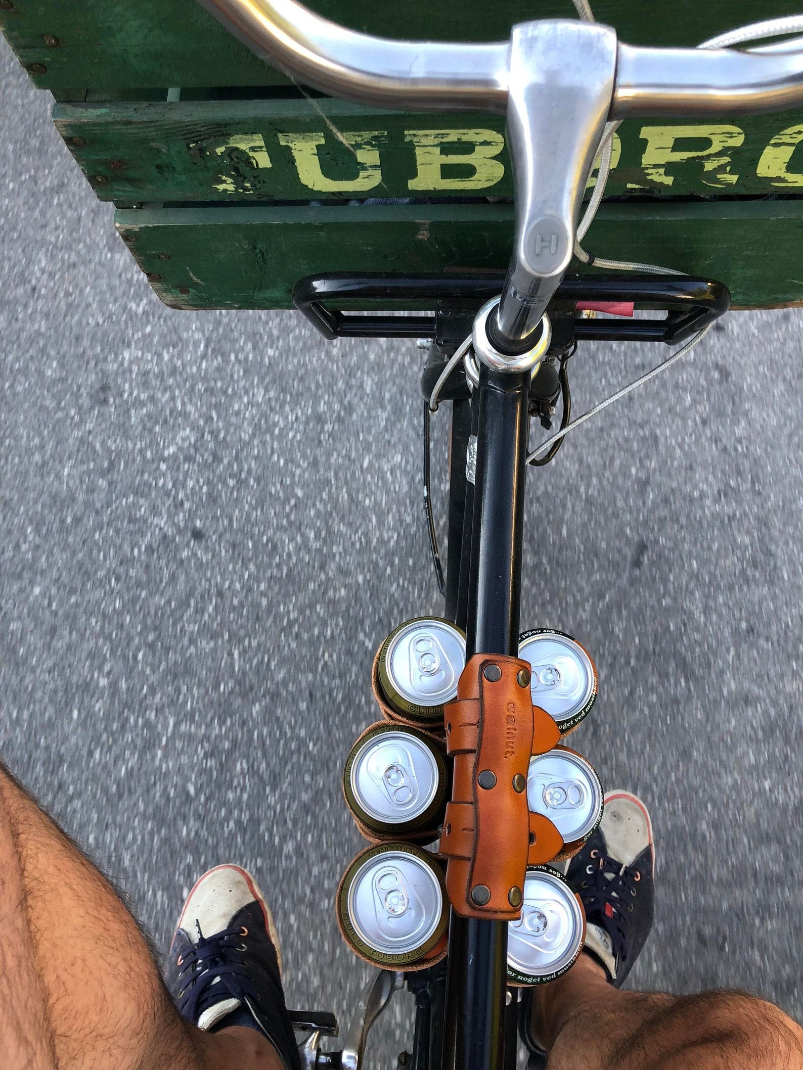 Ride with Refreshment Bike Beer Combo – Leather Wood Bicycle Beer Carrier with Exclusive Discount - Image 2