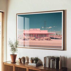 Roadside Remains #3 of 7 The Motel – Desert Landscape Art for Southwestern Decor, Vintage Retro Wall Art, Boho Eclectic