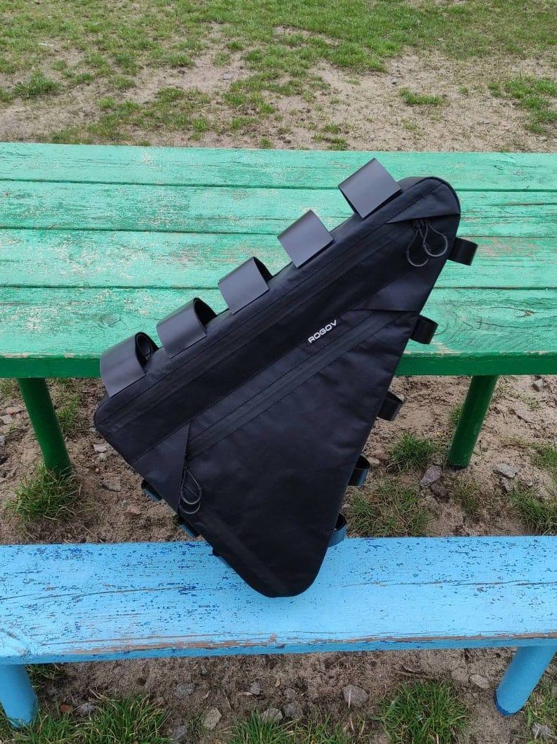 ROGOVbags Custom Battery Bike Frame Bag – Handmade Triangle Pack for Bikepacking & Cycling Presents