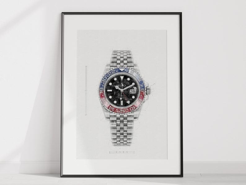 Rolex GMT Master II Ref. 126710BLRO ‘Pepsi’ – Digitally Created Technical Watch Print
