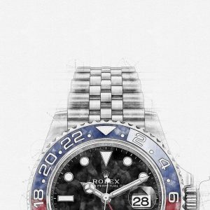 Rolex GMT Master II Ref. 126710BLRO ‘Pepsi’ – Digitally Created Technical Watch Print