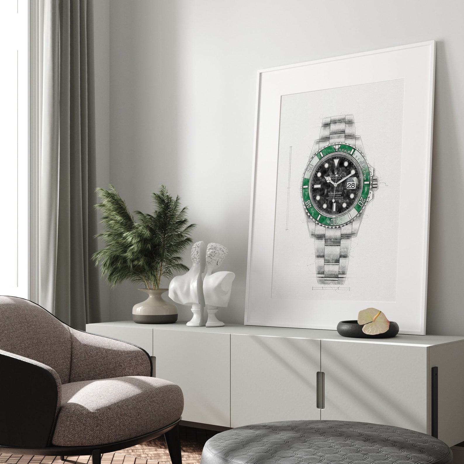 Rolex Submariner Ref. 126610LV Dive into the Depths with Our Digitally Crafted Watch Print