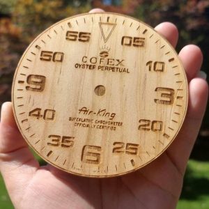 Rolex Wooden Coaster Air-King Oyster Watch Dial Face, Unique Handmade Item for Watch Enthusiasts and Dads