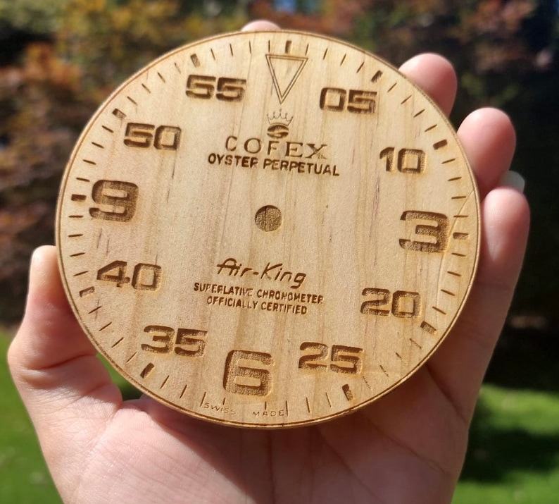 Rolex Wooden Coaster Air-King Oyster Watch Dial Face, Unique Handmade Item for Watch Enthusiasts and Dads